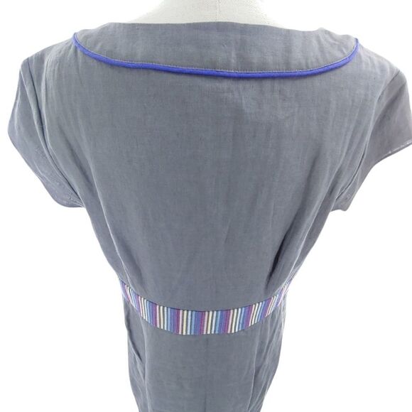 Boden stunning linen dress in grays/purples sz 12 - Picture 7 of 14